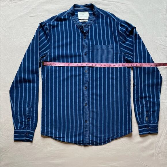 Scotch and Soda Blue Striped Long Sleeve Button Down Paradise Shirt Size Medium - Picture 6 of 9